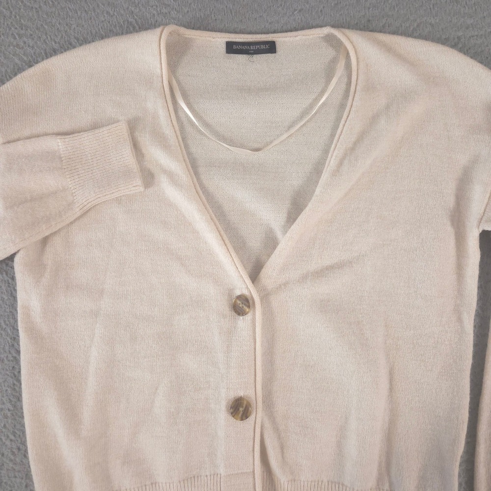 Banana Republic Sweater Womens S V-Neck Cardigan Knit Button Front Pocketless
